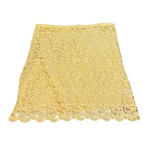 Butter Yellow Crochet Lace Mini Skirt